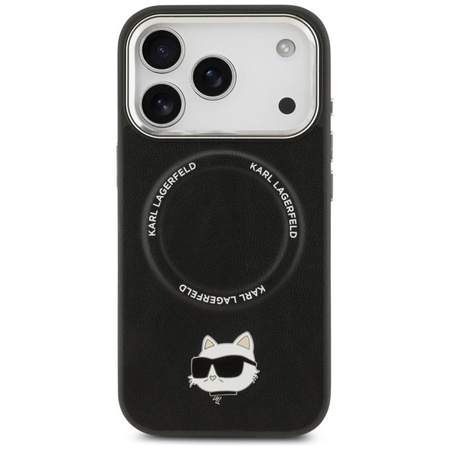 Karl Lagerfeld Choupette Pin MagSafe - Pouzdro pro iPhone 17 Pro (černé)