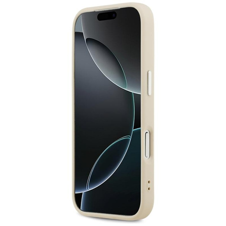 Guess Peony Hot Stamp Script MagSafe - Pouzdro iPhone 17 Pro (béžové)