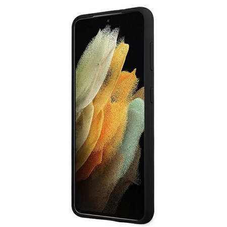 Guess Szilikon Script Metal Logo - Samsung Galaxy S21 tok (fekete)