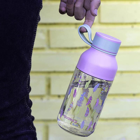 Quokka Ice Kids s poutkem - láhev na vodu Ecozen 430 ml s poutkem (Feathers)