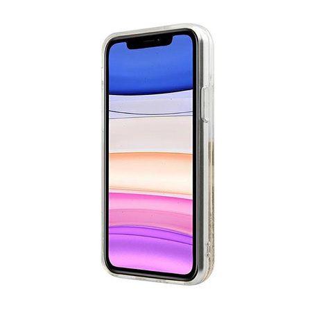 Karl Lagerfeld Liquid Glitter Choupette Fun - pouzdro pro iPhone 11 (zlaté)