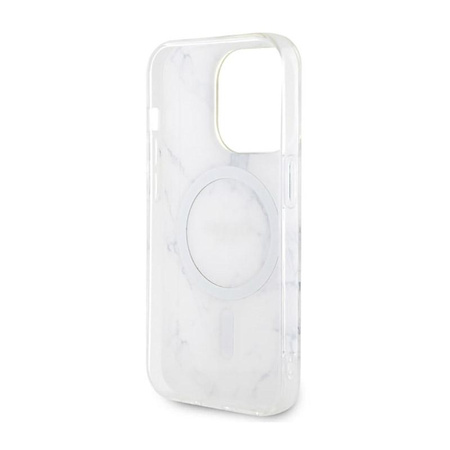 Guess Marble MagSafe - iPhone 14 Pro Case (White)