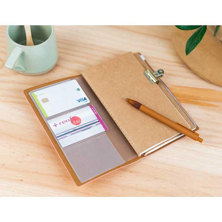 Pusheen - B6 leather travel notebook (Pink)