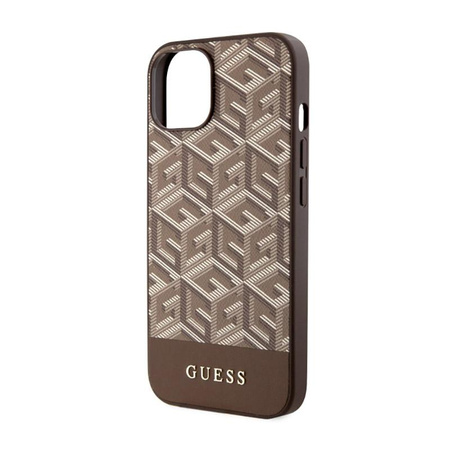 Guess GCube Stripes MagSafe - Coque iPhone 14 (Marron)