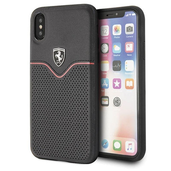 Ferrari Victory - Bőr tok iPhone Xs / X (fekete)