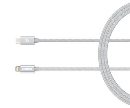 Kanex DuraBraid - Kabel połączeniowy USB-C (Power Delivery) na Lightning MFi 1,2 m (Silver)