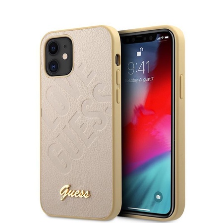 Guess Iridescent Love - Etui iPhone 12 mini (złoty)