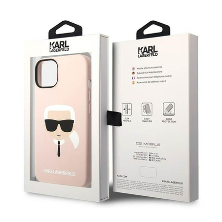 Karl Lagerfeld Silicone Iconic Karl`s Head - Coque iPhone 14 (rose)
