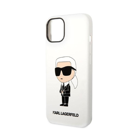 Karl Lagerfeld Silicone NFT Ikonik - pouzdro pro iPhone 14 Plus (bílé)