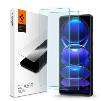 Spigen Glas.TR Slim 2-Pack - Tvrzené sklo pro Xiaomi Redmi Note 12 Pro 5G / 12 Pro+ 5G / POCO X5 Pro 5G (2 kusy)