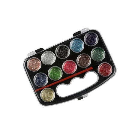 Topwrite - Set von Acrylfarben mit Glitter 12 Farben + Pinsel