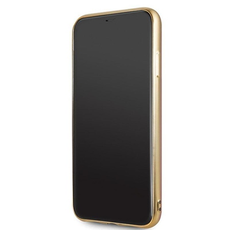 Guess 4G Peony Liquid Glitter - Coque iPhone 11 Pro Max (Or)