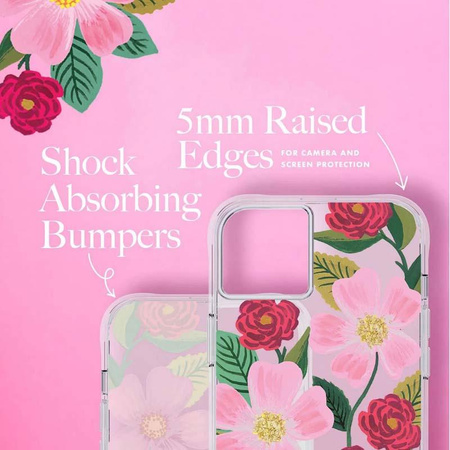 Rifle Paper Clear - Hülle in Gold verziert für iPhone 14 Plus (Rose Garden)