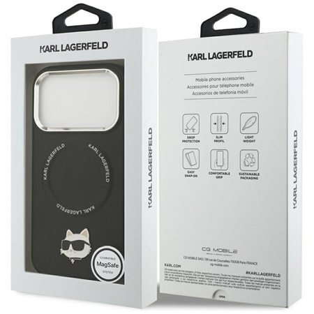 Karl Lagerfeld Choupette Pin MagSafe - Hülle für iPhone 17 Pro (schwarz)