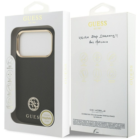 ETUI DO IPHONE 17 PRO do MAGSAFE GUESS ORYGINALNE CZARNE ELEGANCKIE MODNE