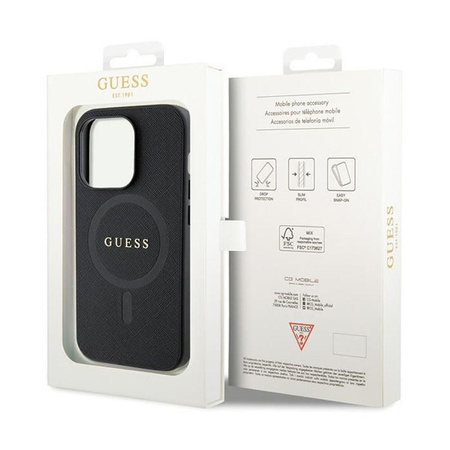 Guess Saffiano MagSafe - iPhone 14 Pro Case (noir)