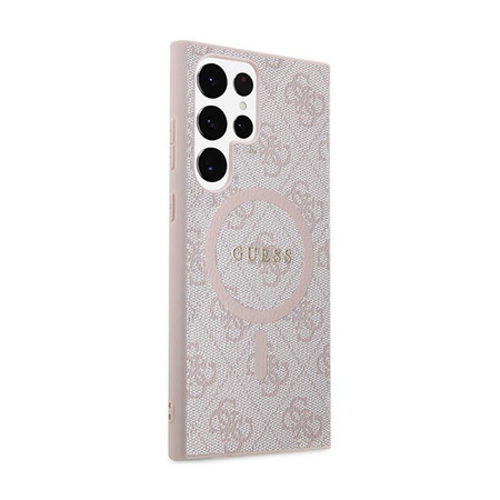 Guess 4G Collection Leather Metal Logo MagSafe - Case Samsung Galaxy S24 Ultra (Pink)
