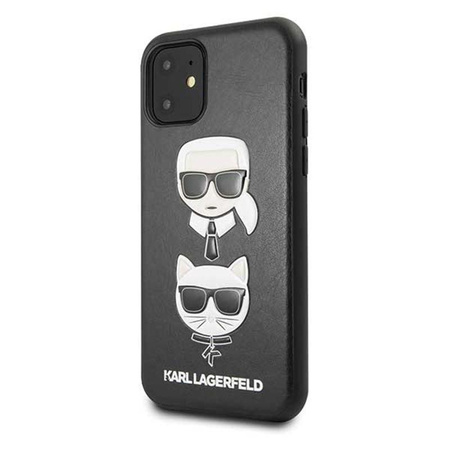 Karl Lagerfeld Embossed Case Karl & Choupette - iPhone 11 Hülle (Schwarz)