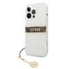 Guess 4G Stripe Brown Charm - Etui iPhone 13 Pro Max (przezroczysty)