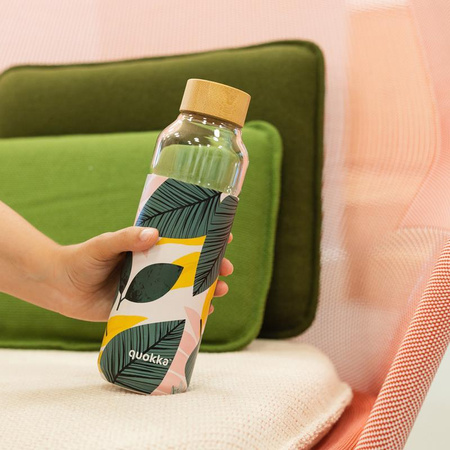 Quokka Flow - Glass water bottle 660 ml (Autumn Leaves)