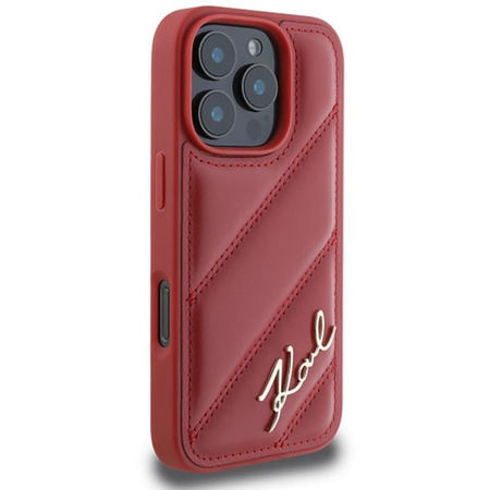 Karl Lagerfeld Quilted Signature - iPhone 16 Pro Case (red)