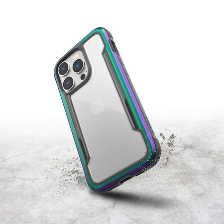 X-Doria Raptic Shield - Coque aluminium pour iPhone 14 Pro (Chute testée 3m) (Iridescent)