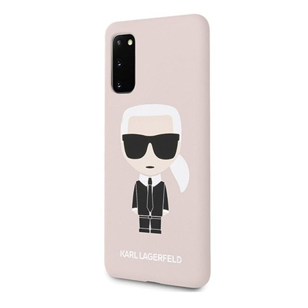Karl Lagerfeld Fullbody Silicone Iconic - Coque Samsung Galaxy S20 (Rose clair)