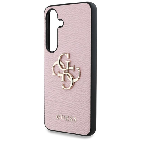Guess Grained Big 4G Logo Small Classic Logo - Case for Samsung Galaxy S25+ (pink)