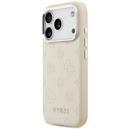 ETUI DO IPHONE 17 PRO do MAGSAFE GUESS ORYGINALNE BEŻOWE SKÓRZANE MODNE