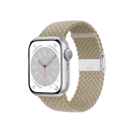 Crong Wave Band - Geflochtenes Armband für Apple Watch 38/40/41/42 mm (Steinbeige)