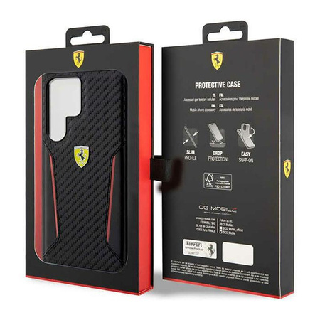 Ferrari Carbon Contrast Edges - Samsung Galaxy S23 Ultra Gehäuse (schwarz)