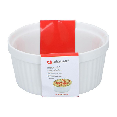 Alpina - Kerámia sütőedény 14x6,5 cm 600 ml (fehér)