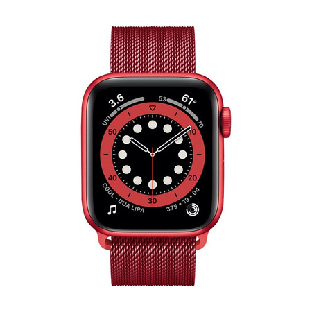 Crong Milano Steel - Stainless Steel Strap for Apple Watch 38/40/41/42 mm (red)