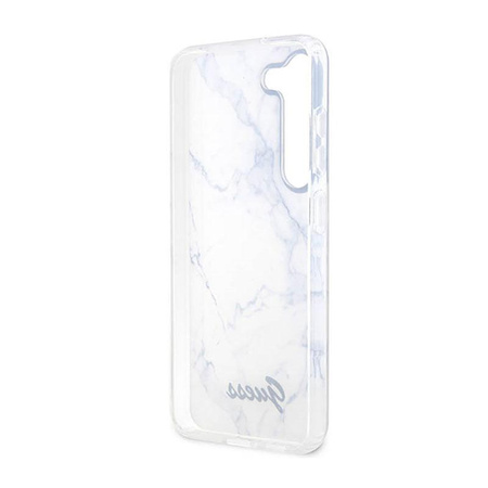 Guess Marble Collection - pouzdro pro Samsung Galaxy S23 (bílé)