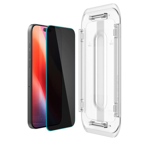 Spigen GLAS.TR EZ FIT Privacy 2-Pack - Szkło hartowane z filtrem prywatyzującym do iPhone 16 Pro / 17 / 17 Pro 2 szt
