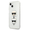 Karl Lagerfeld Glitter Karl & Choupette Head - iPhone 13 Case (silver)
