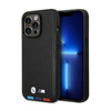 BMW Leather Hot Stamp Tricolor MagSafe - iPhone 14 Pro Max Case (Black)