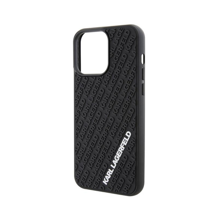 Karl Lagerfeld 3D Rubber Multi Logo - Coque iPhone 15 Pro Max (noir)