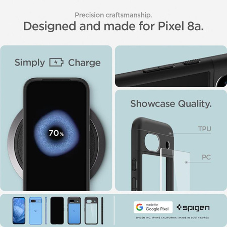 Spigen Ultra Hybrid - Gehäuse für Google Pixel 8A (Schwarz matt)