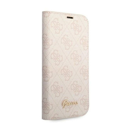 Guess 4G Metall Kamera Umriss Booktype Fall - iPhone 14 Pro Fall (rosa)