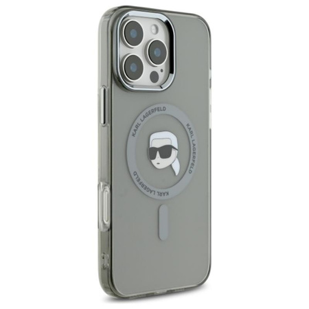 Karl Lagerfeld IML Metal Karl Head MagSafe - Hülle für iPhone 16 Pro (schwarz)