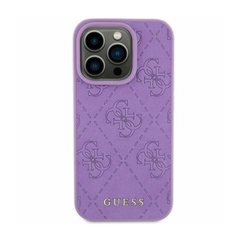 Guess Leather 4G Stamped - iPhone 15 Case (violet)