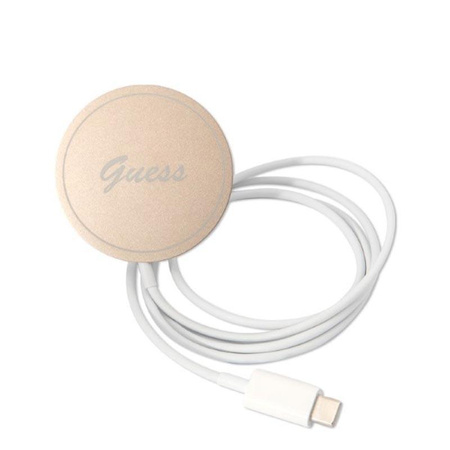 Guess Bundle Pack MagSafe 4G - pouzdro MagSafe pro iPhone 14 Plus + sada nabíječky (modrá/zlatá)