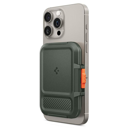 Spigen Lock Fit MagSafe - Portefeuille magnétique (vert militaire)