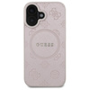 Guess Saffiano Peony Classic Logo MagSafe - Etui iPhone 16 (różowy)
