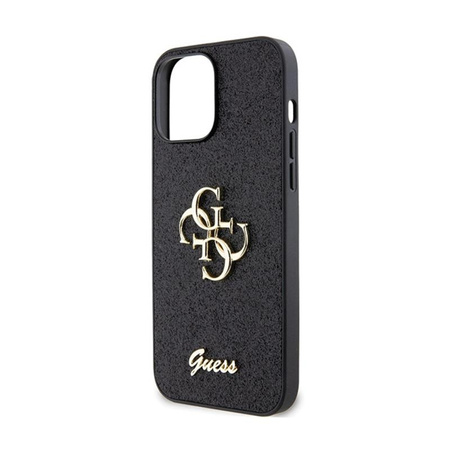 Pouzdro Guess Glitter Script Big 4G - iPhone 13 Pro Max (černé)