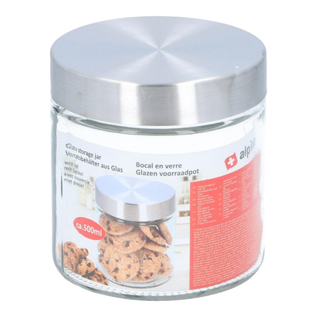Alpina - Glass Jar / Storage Container with Screw Cap 500 ml 11 cm