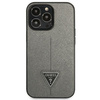 Guess Saffiano Triangle Logo Case - Cover for iPhone 13 Pro Max (Silver)