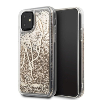 Karl Lagerfeld Signature Glitter Case - iPhone 11 (zlatý)