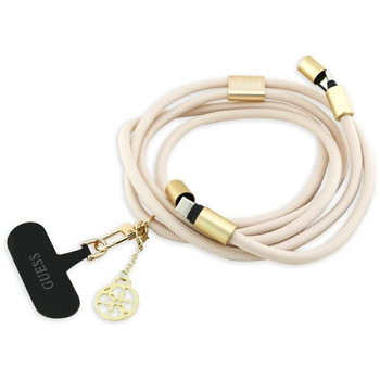 BEŻOWY KABEL USB C 1.5M SZYBKIE ŁADOWANIE GUESS PASEK DO TELEFONU CROSSBODY